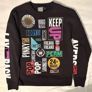 Bruno Mars 24K Magic World Tour OFFICIAL Crewneck Sweatshirt Sweater Black Sz M